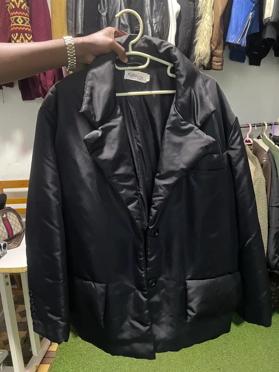 black blazer puffer jacket